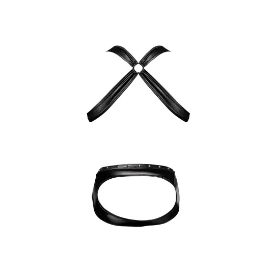 URANUS - ТРУСЫ-ШОРТЫ С ОТКРЫТОЙ ЗАДНЕЙ ЧАСТЬЮ И ЛЯМКАМИ ДЛЯ ПОДТЯЖЕК - ЧЕРНЫЙ