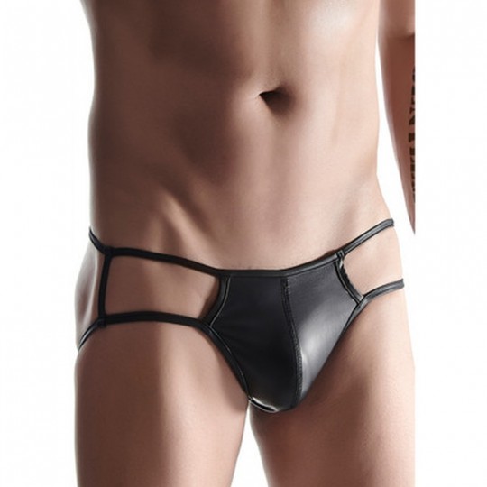 WETLOOK MEN&#039;S BRIEFS - XXL - BLACK