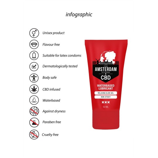 ОРИГИНАЛЬНЫЙ CBD ИЗ АМСТЕРДАМА - ЛУБРИКАНТ НА ВОДНОЙ ОСНОВЕ - 2 ФЛ УНЦИИ / 50 МЛ
