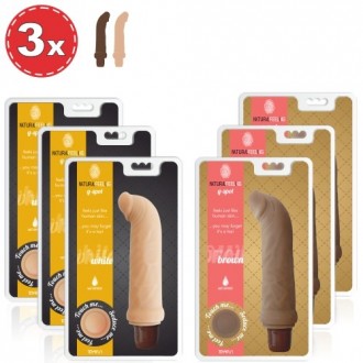PACK DE VIBRADORES NATURAL FEELING G-SPOT 3 BROWN Y 3 WHITE