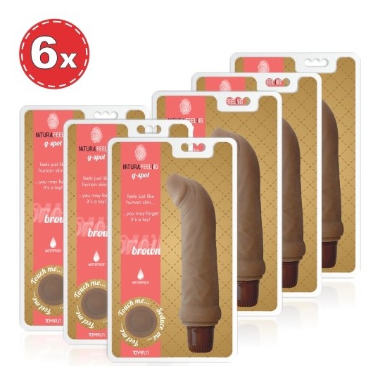 CONFEZIONE CON 6 VIBRATORI SENSAZIONE NATURALE G-SPOT MARRONE