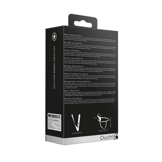 СИЛИКОНОВЫЙ РЕБРИСТЫЙ СТРАПОН - РЕГУЛИРУЕМЫЙ - ЧЕРНЫЙ