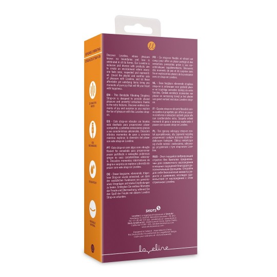 BENDABLE VIBRATING STRAPLESS STRAP-ON - MERLOT GRAPE