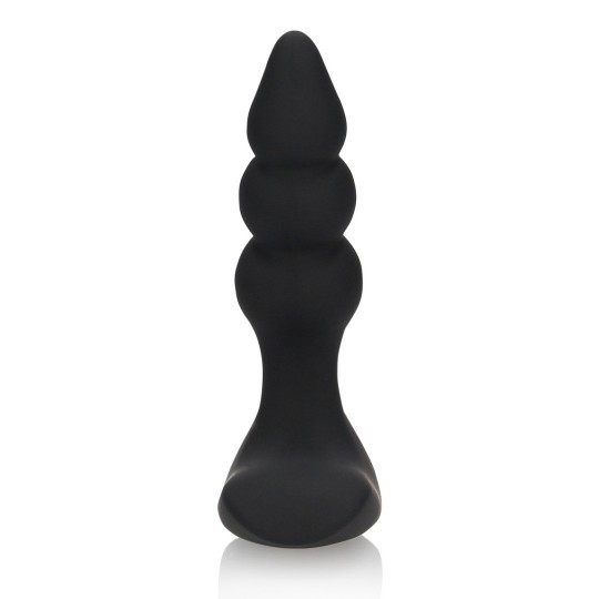 BEADED VIBRATING ANAL PLUG WITH REMOTE CONTROL - LICORICE BLACK