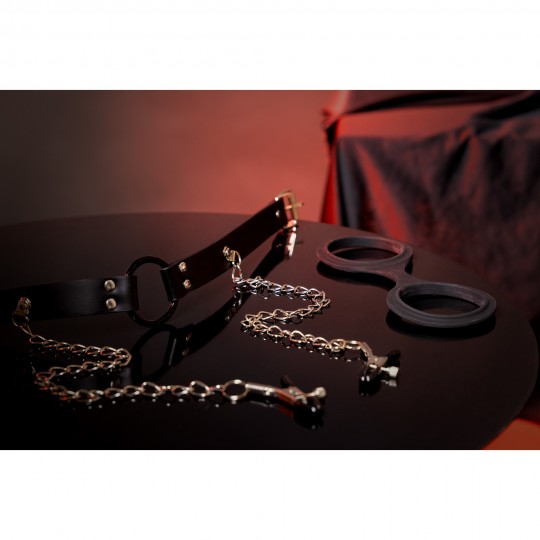 SILICONE HAND CUFFS - BLACK