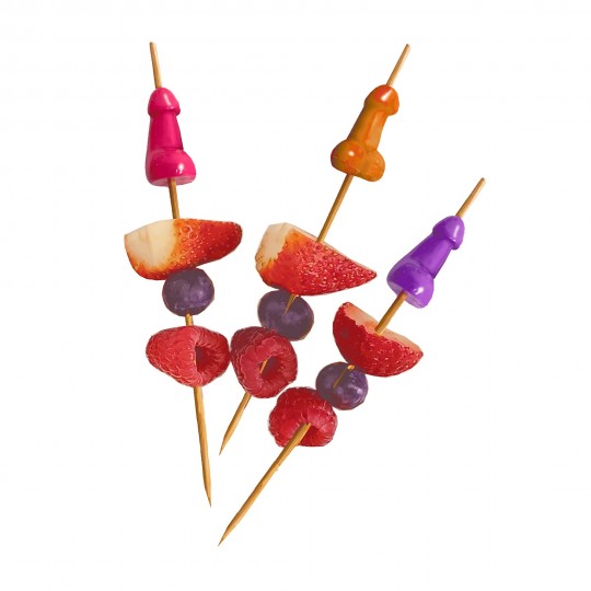 BROCHETTES SUPER FUN PENIS - HOR D&#039;OEUVRE&#039;S PICKS - SET OF 6 LITTLE GENIE PRODUCTIONS