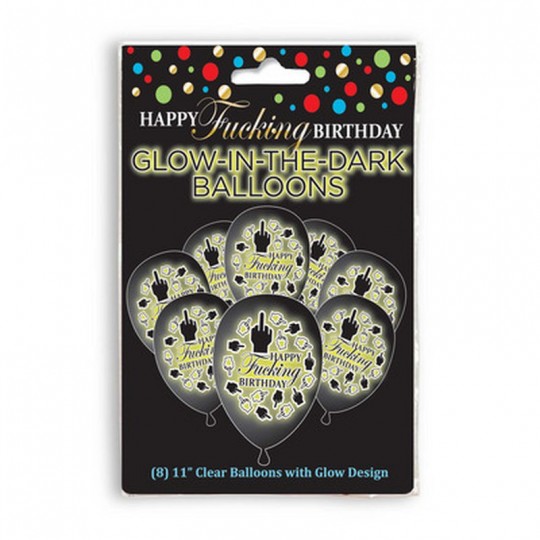 LITTLE GENIE PRODUCTIONS HAPPY F&#039;ING BIRTHDAY - GLOW BALLOONS