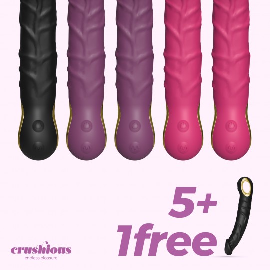 5 + 1 FREE CRUSHIOUS MAGNUS REALISTIC VIBRATOR MULTICOLOUR