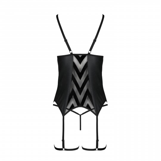 CORSET ET STRING ANGELICA NOIR PASSION
