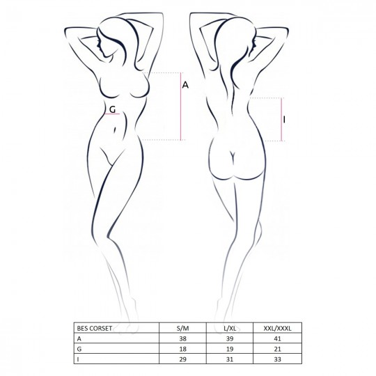 PASSION BES CORSET AND THONG BLACK