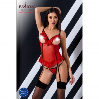 CORPETE E TANGA CHERRY VERMELHO DEVIL COLLECTION PASSION