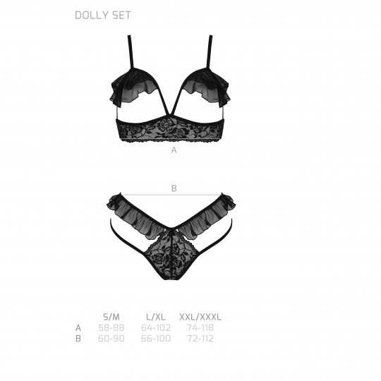 PASSION EROTIC LINE DOLLY SET 2 PIECE BLACK