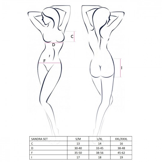 CONJUNTO DE 3 PEÇAS SANDRA PRETO EROTIC LINE PASSION