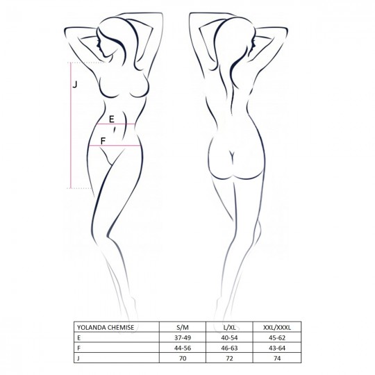 YOLANDA CHEMISE BLACK  - PASSION