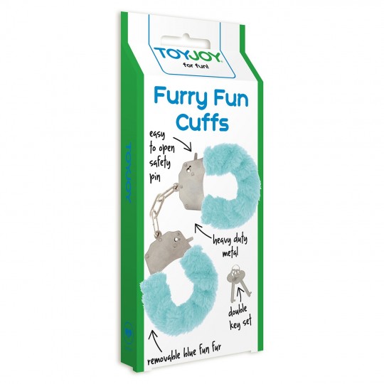 FURRY FUN CUFFS PALE BLUE PLUSH