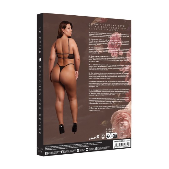 SUTIÃ KEYHOLE MESH PRETO TAMANHO QUEEN LE DÉSIR