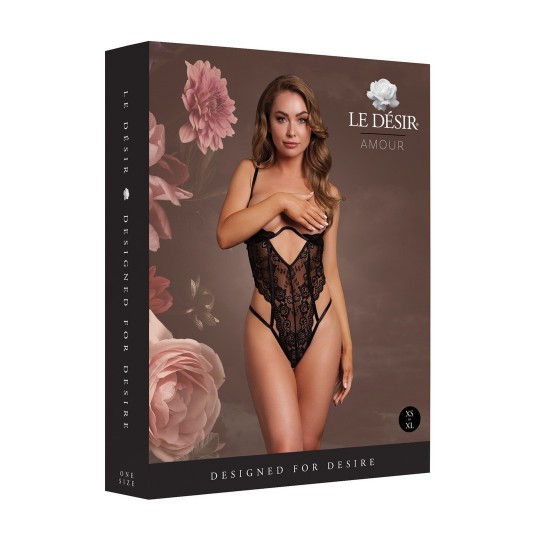 BODY LACE UNDERWIRED PRETO LE DÉSIR