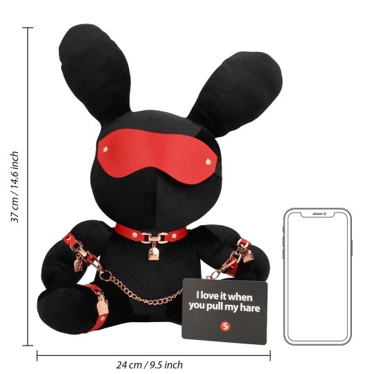 RABBIT BONDAGE - VELVET - LARGE - BLACK