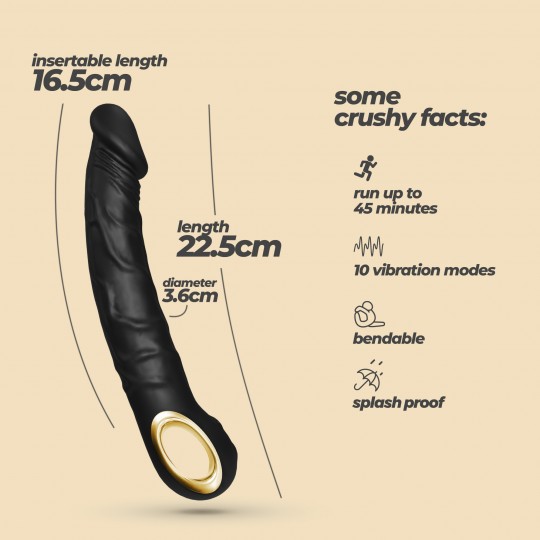 CRUSHIOUS MAGNUS BEND FLEXIBLE VIBRATOR BLACK