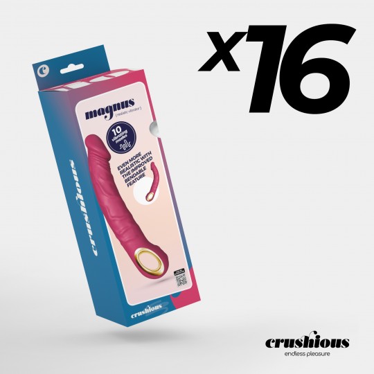 CONFEZIONE DA 16 VIBRATORE FLESSIBILE MAGNUS BEND ROSA CRUSHIOUS