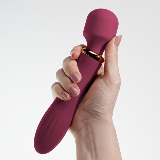 VIBROMASSEUR WAND DOUBLE JINX VIN ROUGE CRUSHIOUS