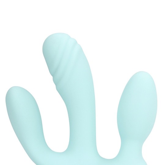 THREE-IN-ONE LIQUID SILICONE VIBRATOR - BREEZY BLUE