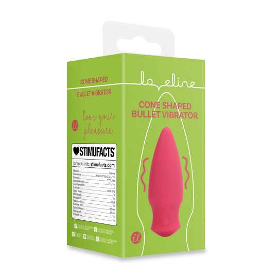 CONE SHAPED BULLET VIBRATOR - BLUSHING RED