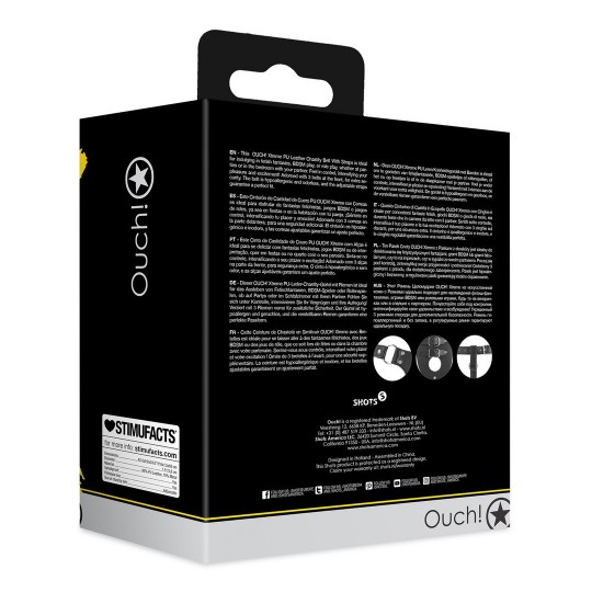 OUCH! XTREME PU LEATHER CHASTITY BELT WITH STRAP