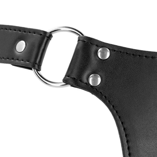 OUCH! XTREME PU LEATHER CHASTITY BELT WITH STRAP