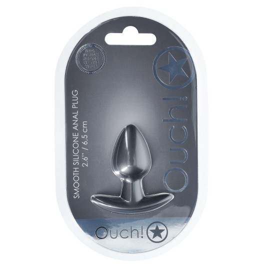 SMOOTH SILICONE ANAL PLUG - SMALL - 2.6 / 6,5 CM - GUNMETAL