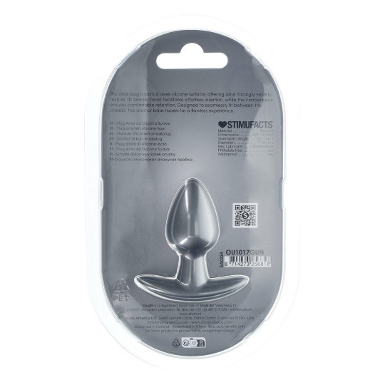 SMOOTH SILICONE ANAL PLUG - SMALL - 2.6 / 6,5 CM - GUNMETAL