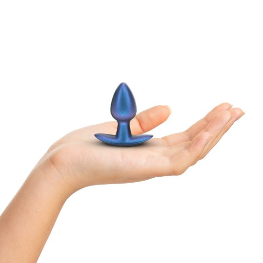 SMOOTH SILICONE ANAL PLUG - SMALL - 2.6 / 6,5 CM - METALLIC BLUE