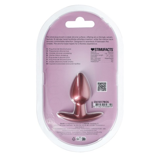 OUCH! SMOOTH SILICONE ANAL PLUG SMALL 2.6 / 6,5 CM ROSE GOLD