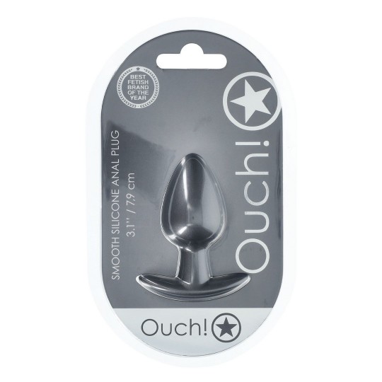PLUG ANAL SMOOTH SILICONE MEDIUM 3,1 /7,9 CM GUN METAL OUCH!