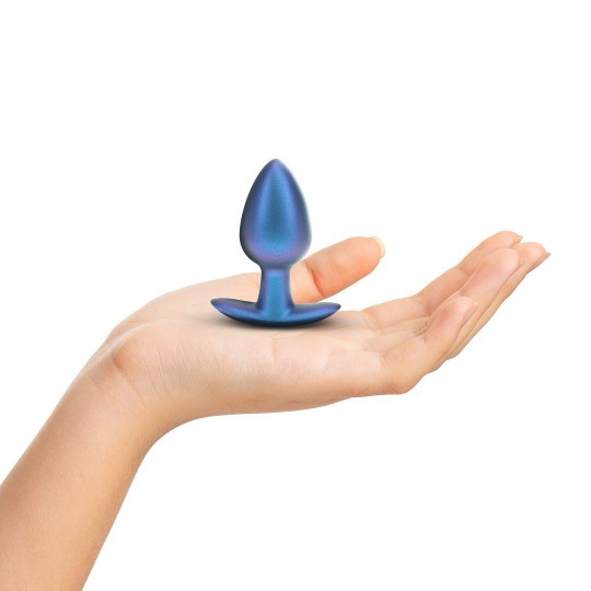 SMOOTH SILICONE ANAL PLUG - MEDIUM - 3.1 / 7,9 CM - METALLIC BLUE