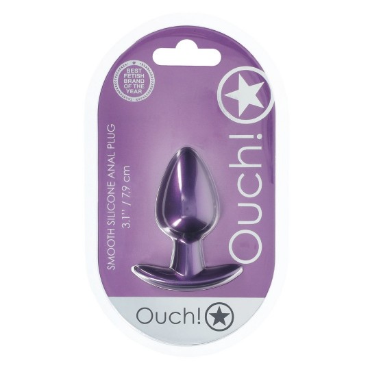 SMOOTH SILICONE ANAL PLUG - MEDIUM - 3.1 / 7,9 CM - METALLIC PURPLE