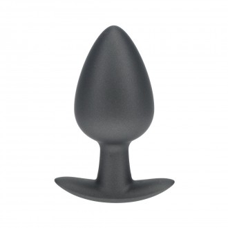 SMOOTH SILICONE ANAL PLUG - LARGE - 3.5 / 8,9 CM - GUNMETAL