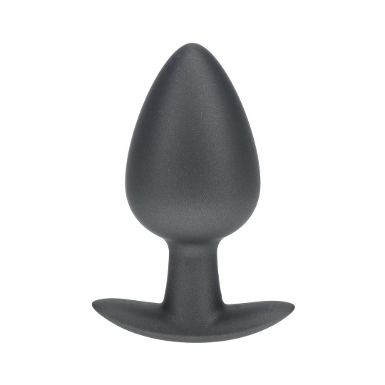 PLUG ANAL SMOOTH SILICONE LARGE 3,5 /8,9 CM GUN METAL OUCH!