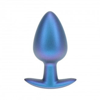 SMOOTH SILICONE ANAL PLUG - LARGE - 3.5 / 8,9 CM - METALLIC BLUE
