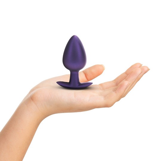 SMOOTH SILICONE ANAL PLUG - LARGE - 3.5 / 8,9 CM - METALLIC PURPLE