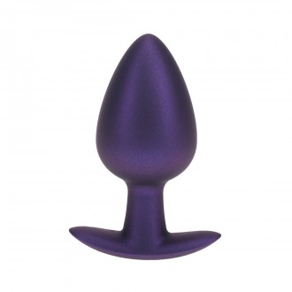 SMOOTH SILICONE ANAL PLUG - LARGE - 3.5 / 8,9 CM - METALLIC PURPLE