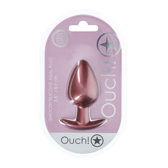 SMOOTH SILICONE ANAL PLUG - LARGE - 3.5 / 8,9 CM - ROSE GOLD