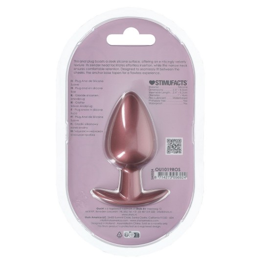 SMOOTH SILICONE ANAL PLUG - LARGE - 3.5 / 8,9 CM - ROSE GOLD