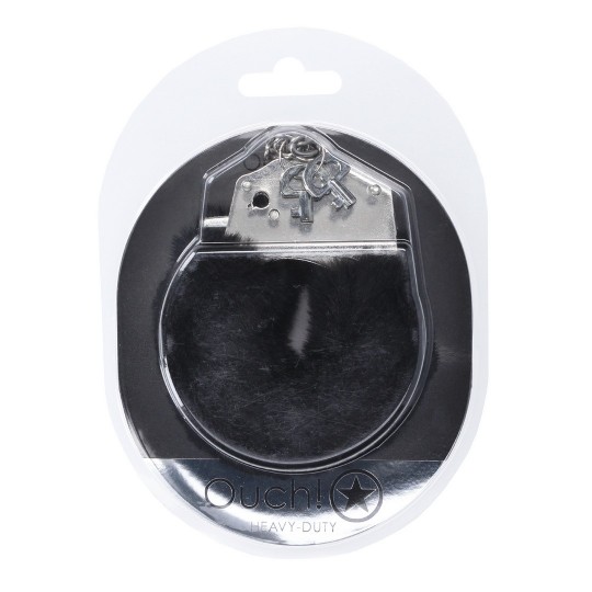 ALGEMAS COM PELÚCIA HEAVY-DUTY FLUFFY PRETAS OUCH!