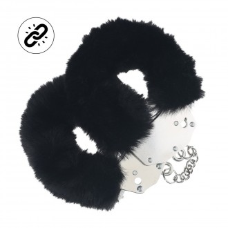 HEAVY-DUTY FLUFFY HANDCUFFS - BLACK