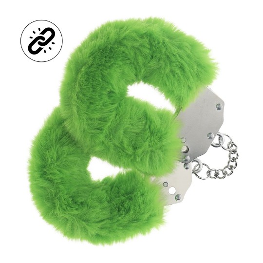 OUCH! HEAVY-DUTY FLUFFY HANDCUFFS GREEN