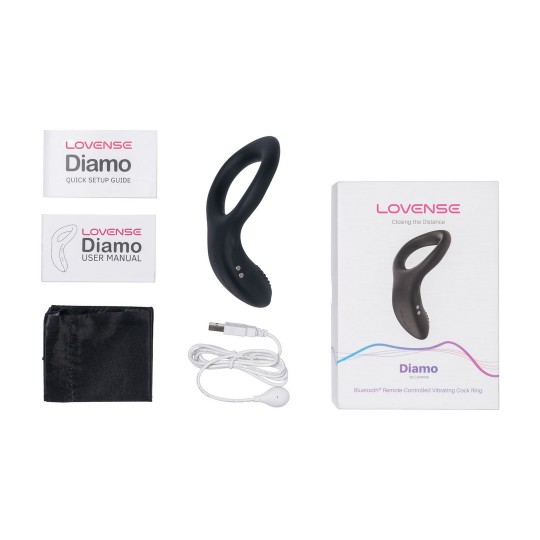 DIAMO - APP-CONTROLLED VIBRATING COCKRING - BLACK