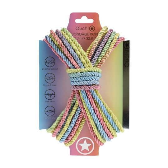 CUERDA DE BONDAGE DE POLIÉSTER - 32.8 FT / 10 M - MULTICOLOR PASTEL