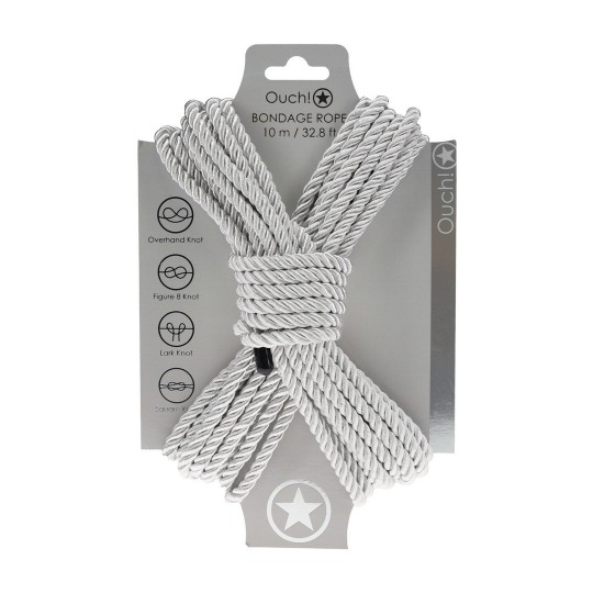 CUERDA DE POLIÉSTER PARA ATAR - 32.8 FT / 10 M - PLATA