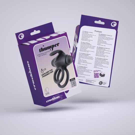 5 + 1 FREE CRUSHIOUS THUMPER VIBRATING DOUBLE COCKRING WITH REMOTE